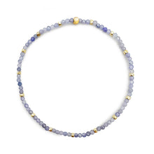 Load image into Gallery viewer, Stretch Bracelet with Tanzanite and Metallic Nugget Beads