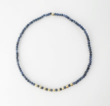 Load image into Gallery viewer, Sapphire Bracelet with 10 Solid Gold Nugget Beads and blue sapphire