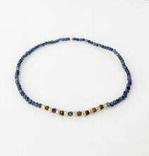 Load image into Gallery viewer, Sapphire Bracelet with 10 Solid Gold Nugget Beads and blue sapphire