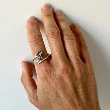 Load image into Gallery viewer, Willow Crossover Ring with Emeralds