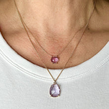Load image into Gallery viewer, Rose Cut Pendant Necklace with Amethyst in Yellow Gold
