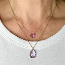 Load image into Gallery viewer, Rose Cut Pendant Necklace with Amethyst in Yellow Gold