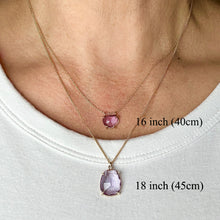Load image into Gallery viewer, Rose Cut Slider Necklace with Amethyst in Yellow Gold