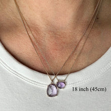 Load image into Gallery viewer, Rose Cut Slider Necklace with Amethyst in Yellow Gold