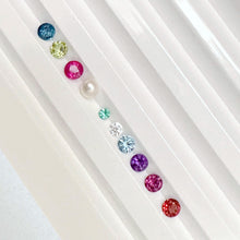 Load image into Gallery viewer, Molten Gold Necklace - Trio of Golden Orbs Set with Birthstones