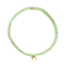 Load image into Gallery viewer, Stretch Bracelet with Blue Zircon and 9 Carat Gold Disc Charm