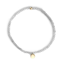 Load image into Gallery viewer, Stretch Bracelet with Blue Zircon and 9 Carat Gold Disc Charm