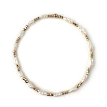 Load image into Gallery viewer, Stretch Bracelet with Freshwater Pearl Rice Beads with Metallic Nugget Beads