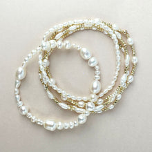 Load image into Gallery viewer, Stretch Bracelet with Mixed Organic Shaped Freshwater Pearl