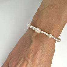 Load image into Gallery viewer, Stretch Bracelet with Mixed Organic Shaped Freshwater Pearl