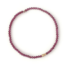 Load image into Gallery viewer, Gemstone Beaded Bracelet with 3 Solid Gold Nugget Beads