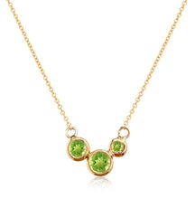 Load image into Gallery viewer, Molten Gold Necklace - Trio of Golden Orbs Set with Birthstones