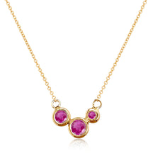 Load image into Gallery viewer, Molten Gold Necklace - Trio of Golden Orbs Set with Birthstones