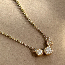 Load image into Gallery viewer, Molten Gold Necklace - Trio of Golden Orbs Set with Birthstones