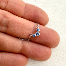 Load image into Gallery viewer, Molten Gold Necklace - Trio of Golden Orbs Set with Birthstones
