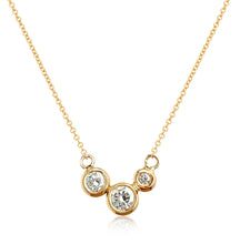 Load image into Gallery viewer, Molten Gold Necklace - Trio of Golden Orbs Set with Birthstones