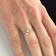 Load image into Gallery viewer, Molten Gold Stacking Ring with Gold Orb