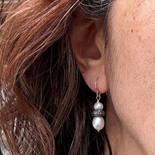 Load image into Gallery viewer, Freshwater Pearl and Diamond Statement Earrings