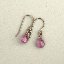 Load image into Gallery viewer, Drop Earrings in 9 carat gold with smooth sapphire drops