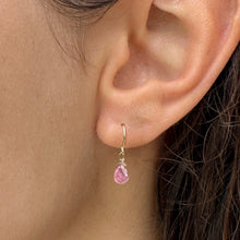 Load image into Gallery viewer, Drop Earrings in 9 carat gold with smooth sapphire drops