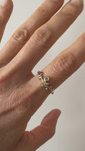 Load and play video in Gallery viewer, Cherry Twig Ring with Teal Scattered Gemstones