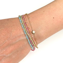 Load image into Gallery viewer, Stretch Bracelet with Peridot and Metallic Nugget Beads