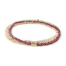 Load image into Gallery viewer, Gemstone Beaded Bracelet with 3 Solid Gold Nugget Beads