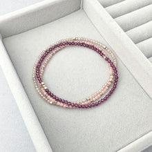 Load image into Gallery viewer, Gemstone Beaded Bracelet with 3 Solid Gold Nugget Beads
