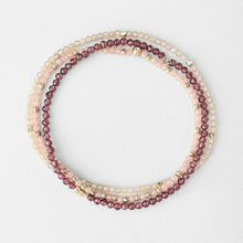 Load image into Gallery viewer, Gemstone Beaded Bracelet with 3 Solid Gold Nugget Beads