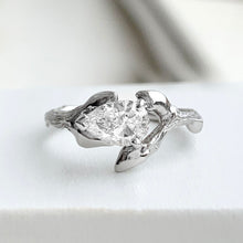 Load image into Gallery viewer, Willow Twig Engagement Ring in 18 carat Gold with Pear Cut Lab Grown Diamond
