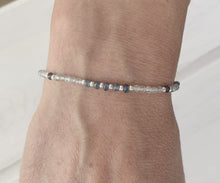Load and play video in Gallery viewer, Stretch Bracelet with Blue Sapphire, Labradorite and Iolite Sterling Silver Beads