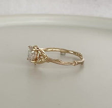 Load and play video in Gallery viewer, Willow Twig Engagement Ring in 9 Carat Gold with Oval Moissanite