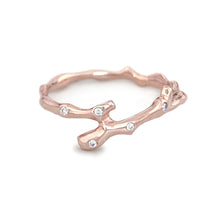 Load image into Gallery viewer, Twig Overlapping Band Ring in 14 carat gold with diamonds