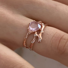 Load image into Gallery viewer, Twig Engagement Ring with Rose Cut Ceylon Sapphire