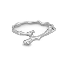 Load image into Gallery viewer, Twig Overlapping Band Ring in 9 carat gold with diamonds