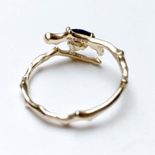 Load image into Gallery viewer, Twig Engagement Ring in 9 carat gold with pear cut Australian blue sapphire