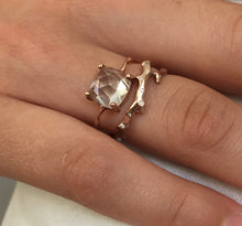 Load image into Gallery viewer, Twig Overlapping Band Ring in 14 carat gold with diamonds