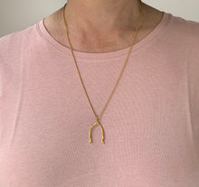 Load image into Gallery viewer, Barberry Wishbone Pendant Long Necklace