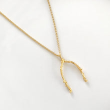Load image into Gallery viewer, Barberry Wishbone Pendant Long Necklace