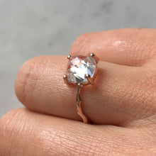 Load image into Gallery viewer, Twig Engagement Ring with Cushion Cut White Topaz
