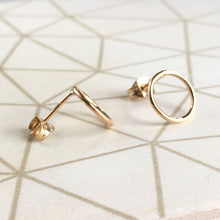 Load image into Gallery viewer, Open Circle Stud Earrings in 9 Carat Gold