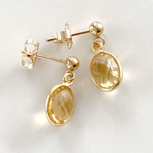 Load image into Gallery viewer, Citrine Drop Earrings with Ball Bead and Post