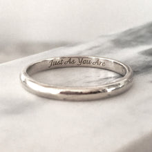 Load image into Gallery viewer, Personalised Silver Classic Band Ring with Custom Engraving 2.3mm band
