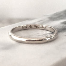 Load image into Gallery viewer, Personalised Silver Classic Band Ring with Custom Engraving 2.3mm band