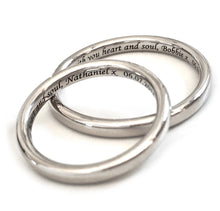 Load image into Gallery viewer, Personalised Silver Classic Band Ring with Custom Engraving 2.3mm band