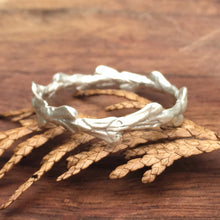Load image into Gallery viewer, Cypress Leaf Band Ring in Sterling Silver or 9 Carat Gold