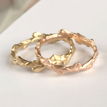 Load image into Gallery viewer, Cypress Leaf Band Ring in Sterling Silver or 9 Carat Gold