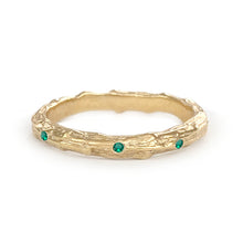 Load image into Gallery viewer, Cypress Twig Eternity Ring in 9 carat gold with emeralds, rubies or sapphires