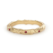 Load image into Gallery viewer, Cypress Twig Eternity Ring in 9 carat gold with emeralds, rubies or sapphires