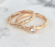 Load image into Gallery viewer, Cypress Twig Eternity Ring in 9 carat gold with emeralds, rubies or sapphires